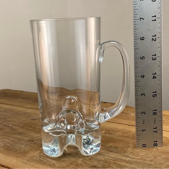 1960s Sampo Pattern Crystal Beer Mug Designed By Heikka Orvola, Iittala Finland - Picture 12 of 14